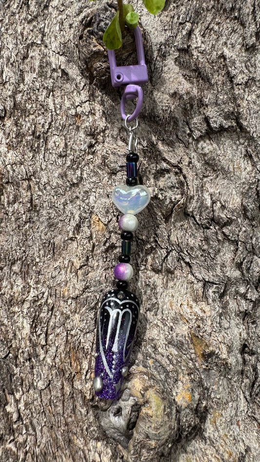 Scorpio Nail Art Keychain - Purple