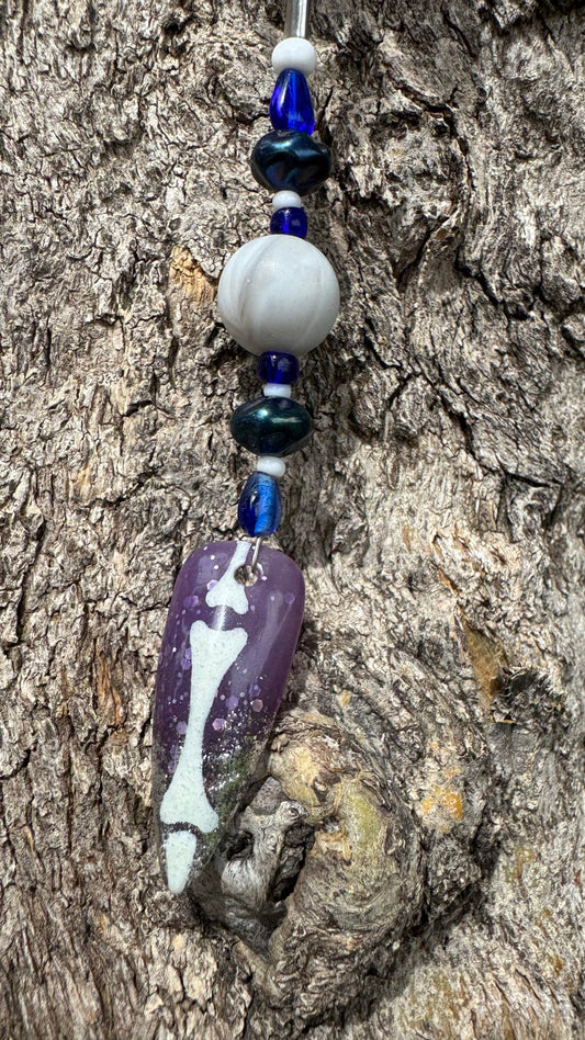 Skelly bone Nail Art Keychain - Purple