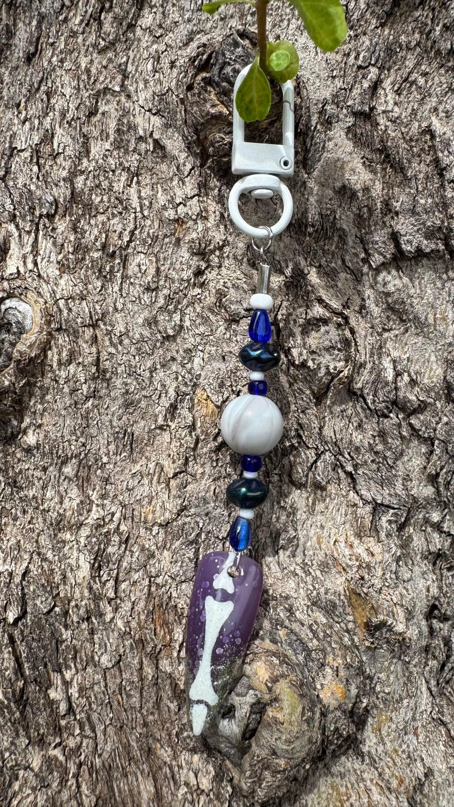 Skelly bone Nail Art Keychain - Purple