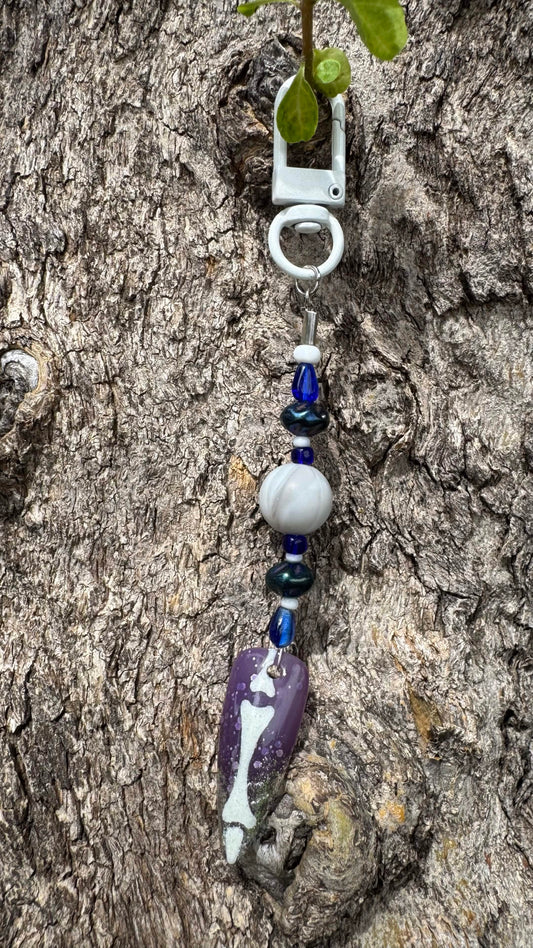 Skelly bone Nail Art Keychain - Purple