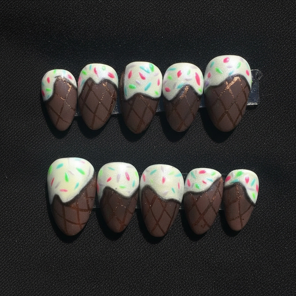 Ice Cream Cone Cooldown | Summer Series | Press-On Nail Set