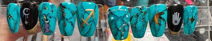 Sagittarius + Turquoise | Zodiac Series | Press-On Nail Set