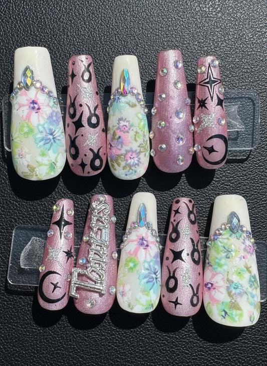 Taurus + Diamond | Zodiac Series | Press-On Nail Set