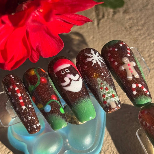 Festive Gingerbread | Christmas Series | Press-On Nail Set