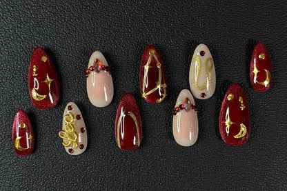 Leo + Ruby | Zodiac Series | Press-On Nail Set