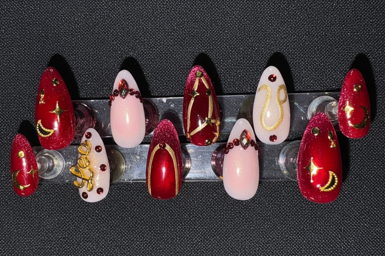 Leo + Ruby | Zodiac Series | Press-On Nail Set