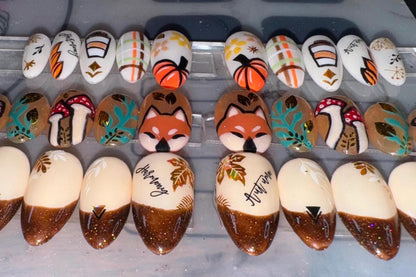 Autumn Pumpkin Coffee | Fall Series | Press-On Nail Set