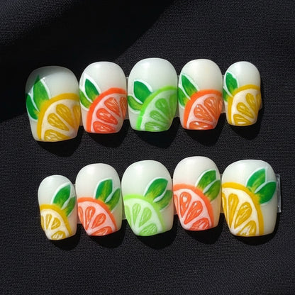 Citrus Trio | Summer Series | Press-On Nail Set