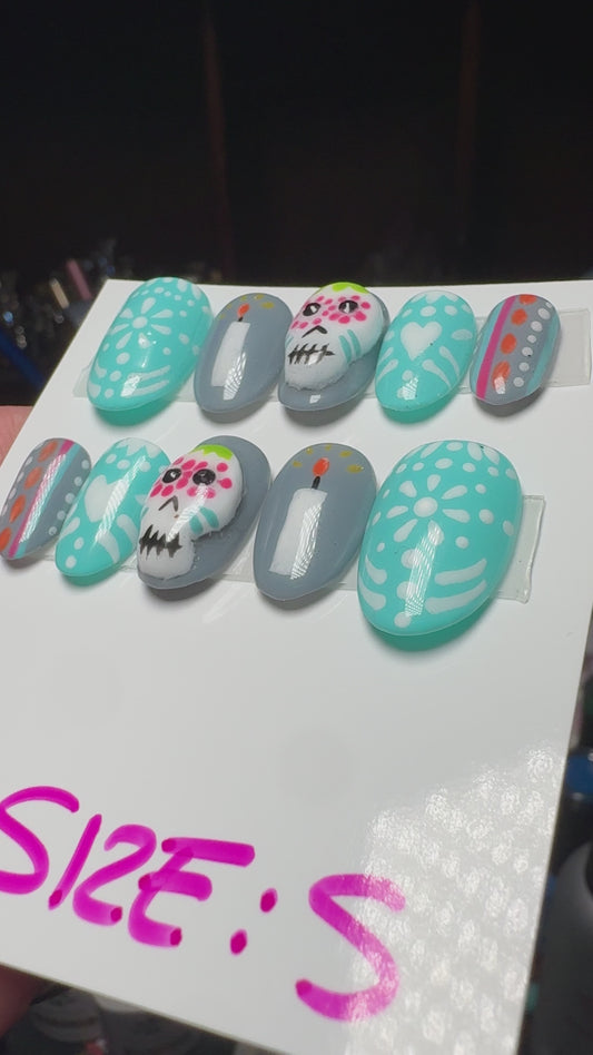 Sugar Skull Celebration | Halloween Series | Press-On Nail Set