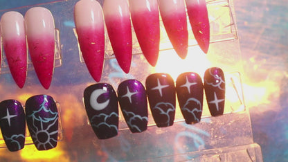 Pink Demon Sister Nails | Anime Series | Press-On Nail Set