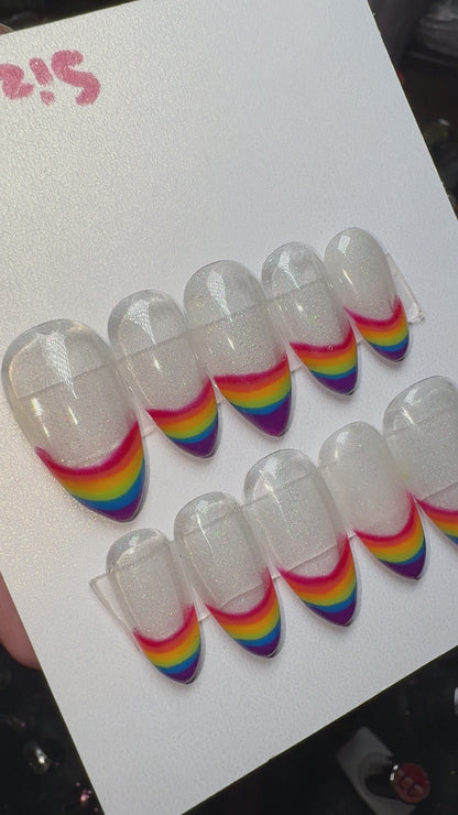 Holo Rainbow French | Pride Series | Press-On Nail Set
