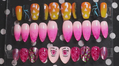 Blonde Demon Fighter | Anime Series | Press-On Nail Set
